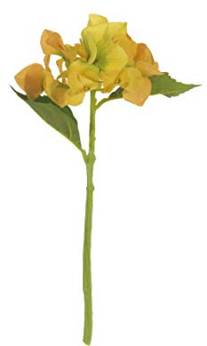Express Flor 12 hortensias Artificiales de Seda, de 33cm Amarillo