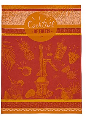 Coucke CCK405-CCK1 quadratischer Frottee, Jacquard, Baumwolle, authentisch, Bistro-Optik, Weiß, 50 x 50 cm