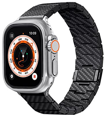 PITAKA Watch Straps Compatible with Apple Watch Ultra Series 8/7/6/SE/5/4/3/2/1 [38-49mm] Minimalist Carbon Fibre Made Lightweight Durable Adjustable Wristband with Magnetic Clasp