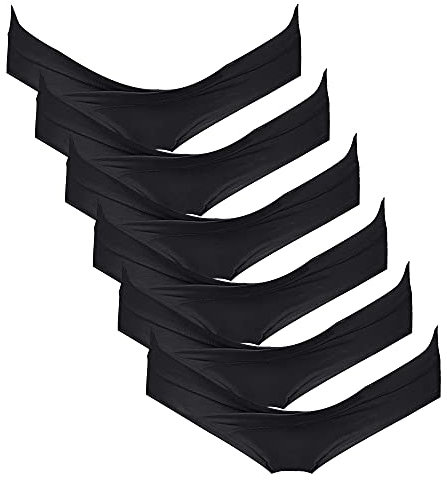 Intimate Portal Culotte Grossesse de Maternité en Coton Slips Post Accouchement pour Femme Enceinte Bikinis Lot de 6 Noir S