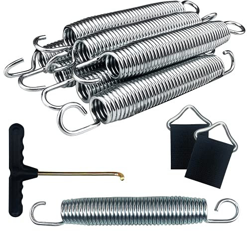 8Pcs Trampoline Springs 178mm(7inch) Trampoline Springs Replacement Kit,2Pcs Trampoline Triangle Buckle Trampoline Mat Triangle Rings Trampoline Accessories with a Spring Hook