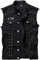 Mcdslrgo Herren Punk Denim Weste ärmellose Jeansjacken mit Nieten (S, Black)