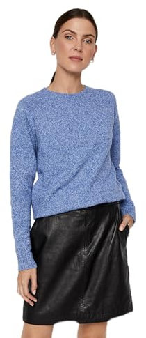 VERO MODA Vmdoffy Ls Blouse à col Rond GA Noos Ptt Pull-Over, Bleu Sodalite-Détails : mélangé, XL Petite Femme