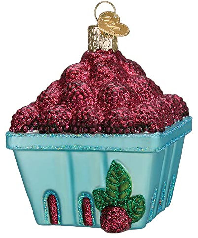 Old World Christmas Carton of Raspberries Glass Blown Ornament for Christmas Tree