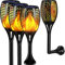 Lafhome Lampes Solaires Extérieur, 96LED Lumières Flamme Solaire Exterieure Jardin étanche IP65 Lampes Solaires d'Extérieur avec Flammes Réalistes Torche Solaire D'extérieur pour Jardin (4 Pièces)