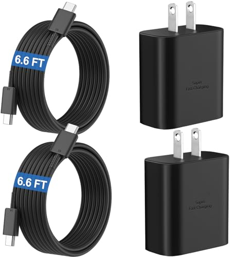 45W Super Fast Charger USB C Android Phone Type C Charger Fast Charging Block with 6.6FT Cord for Samsung Galaxy S26/S26 Ultra/S26+/S25 Ultra/S25/S24 Ultra/S24/S23 Ultra/S22/S21/S20/Note 10, Black