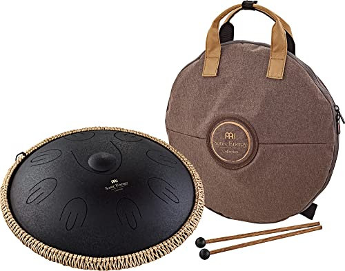 Sonic Energy 16 Zoll Zungentrommel – D Kurd, 17 Töne – Für Meditation, Yoga, Percussion – Inkl. Schlägel & Tasche – Schwarz (OSTD1BK)