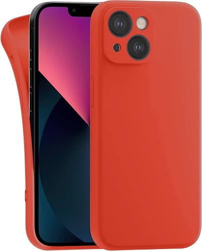 MyGadget Hülle Kompatibel mit iPhone 13 - robuste Silikon Schutzhülle TPU Case Slim Silikonhülle - Back Cover Kratzfest Handyhülle - Matt Orange