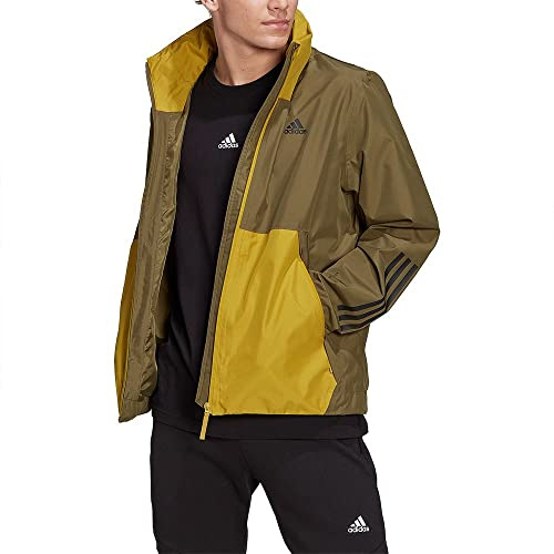 adidas Herren BSC 3-Stripes RAIN.RDY Jacket, Green Oxide, M
