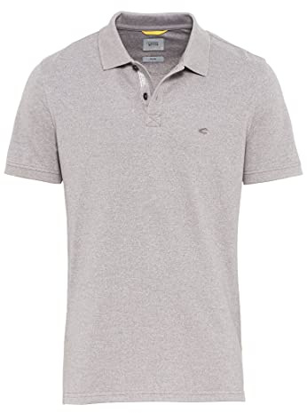 camel active Herren Kurzarm Poloshirt Regular Fit | Basic Poloshirt aus nachhaltigem Baumwollmix in Grau Blau Dunkelgrau und Grün