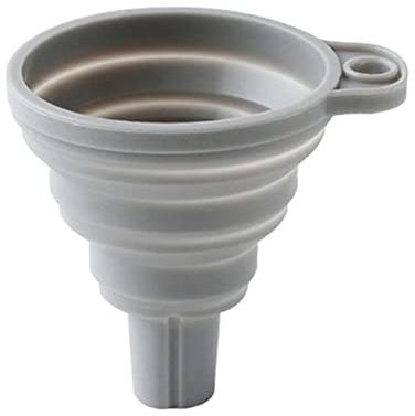 Embudo plegable de silicona retráctil hogar líquido sub-mini embudo blanco gris embudo cocina Gadget (gris)