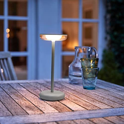 Northpoint LED Design Akku Tischlampe Slim dimmbar für Innen und Außen mit 1800 mAh Akku (grau)
