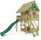 Wickey Stelzenhaus Smart RiverHouse mit Schaukel & grüner Rutsche, Kletterturm, Spielhaus, Spielturm, Baumhaus mit Sandkasten, Kletterleiter & Spiel-Zubehör