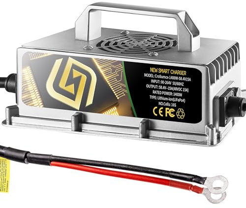 Croliumcx 58.4Volt 15Amp 48V15A Lithium Batteries LiFePO4 16s<51.2V> Nominal DC Output 48V 51.2V Lithium Battery Charger