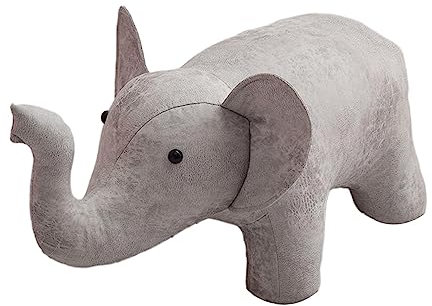 Folpus Tabouret Ottoman Tabouret pour Enfants canapé Tabouret à thé Repose-Pieds Animal pour Salons intérieurs, éléphant Blanc