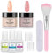 lofuanna Lofuanna Dip Pulver Nagel Starter Kit,2 Colors Dipping Powder mit Base/Top Coat/Activator,9Pcs Dip Puder System Keine Nagellampe Erforderlich für DIY Dip Maniküre Set (Nude Set)