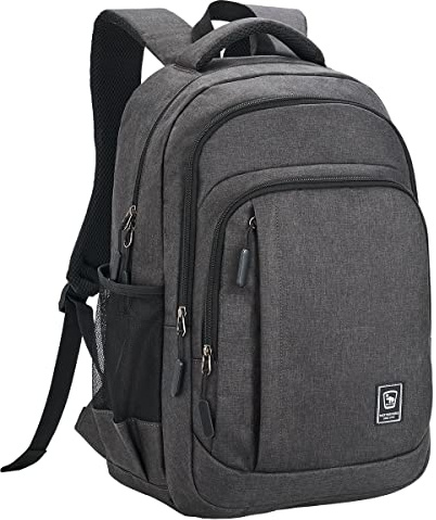 Schulrucksack Teenager Jungen, Rucksack Herren Groß, 17.3 Laptopfach, 35L | Wasserabweisend Schulrucksack Mädchen, School Bag, Rucksack für Schule Arbeit Business Reisen Wandern Damen, Dunkelgrau