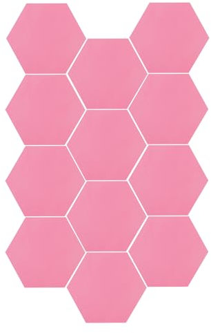 Lot de 12 panneaux acoustiques hexagonaux autocollants hexagonaux - Absorbeur acoustique - Pour mur, plafond, porte, studio (rose)