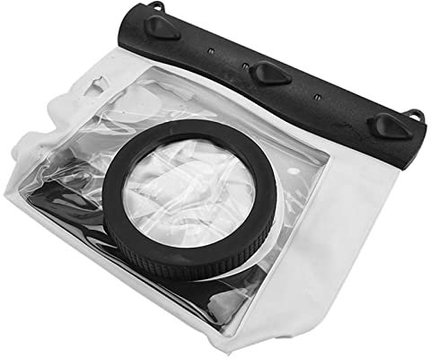 Tteoobl Underwater Waterproof Dving Case Bag 20M for DSLR Cameras Black Waterproof Camera Housing Case 20 Meter Underwater Protective Pouch Bag for for DSLR SLR M (White)