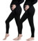 Aomig Legging de Grossesse pour Femme, 2PCS Noir Legging Grossesse Maternité, Soutien Post, Pantalon de Grossesse Femme Leggings Longs de Grossesse en Polyester(L)