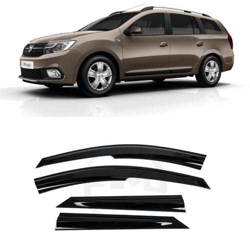 IKC Store Windabweiser für Renault Dacia Logan MCV 2013 2014 2015 2016 2017 Windabweiser Auto Seitenfenster Visier Vent Shade Regenschutz Hellschwarz 4 Stück