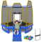COSTWAY φ223cm Gartentrampolin mit Rutsche, Trampolin Outdoor bis 270 kg, Kindertrampolin mit Leiter, Sicherheitsnetz, Randabdeckung & Ozeanbälle, für 3+ Jahre (Blau)
