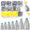 VEPEPE 50 Stück Fishing Bulletblei Angel Blei Set mit Kunststoffkern, 100 Perlen, 20 Wirbel, Angelgewichte 2g 3.5g 5g 7g 10g 14g 20g 30g Zubehör für Tiefwasser Meeres Angeln Blei (50, 7 Größen)