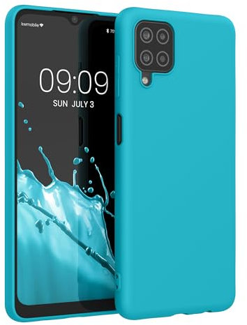 kwmobile Custodia Compatibile con Samsung Galaxy A12 Cover - Back Case per Smartphone in Silicone TPU - Protezione Gommata - ghiaccio freddo