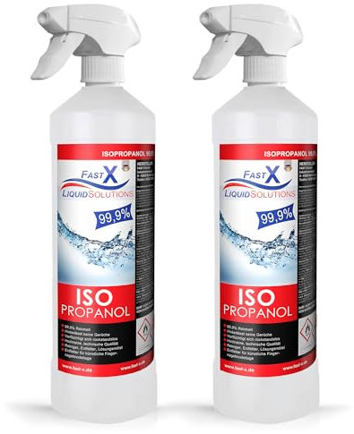 Isopropanol 99,9% Reiniger in Sprühflasche – 2x1 Liter | Hochprozentiger IPA Reinigungsalkohol für Haushalt & Elektronik | Made in Germany (Spray 2x1 Liter)
