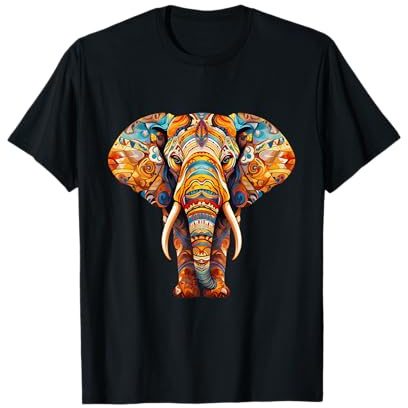 Mandala Elefantenkopf Mit Farbigen Mustern T-Shirt