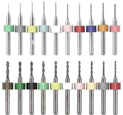 NIYATA 20 Mini Bohrer Set, Mini Drill Set,Micro Spiralbohrer Metallbohrer Satz,Wolframstahl Micro Gravierbohrer,0.1-1.0MM,1.1 2.0MM, für Gravur,Rauen Stein,Stanzen,Schmuck