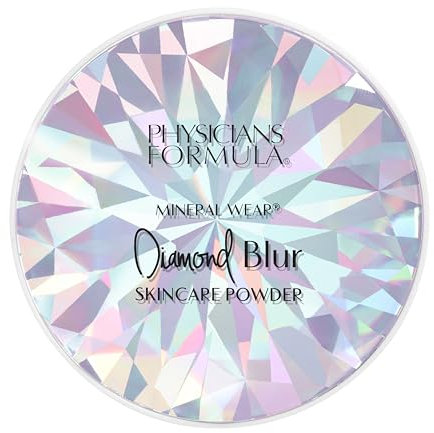 Physicians Formula Mineral Wear Diamond Blur Skincare Powder, Transparenter Gesichtspuder mit Porenverfeinerndem Effekt, Langanhaltender Mattierender Puder, Translucent