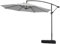 XEMQENER 3M Garden Parasol with Base Included, Large Cantilever Parasol with 60L Base Waterproof, Outdoor Banana Parasol for Beach, Patio, Poolside, Camping, UPF 50+, 300x300x260 cm, Grey