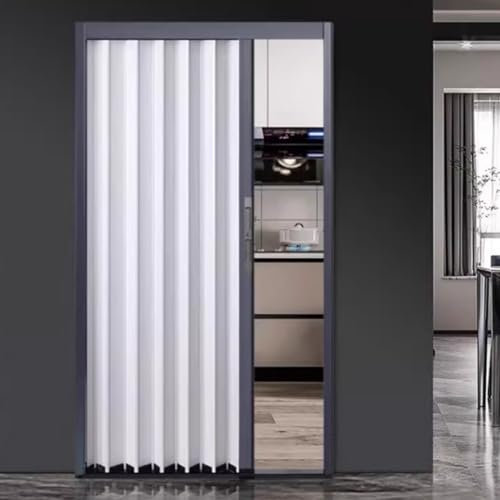 Schiebetür Falttür falttüren innentüren Mehrfach gefaltete Innen-Falttüren mit Schloss, Schlüssel und Hardware, temporäre Raumteiler-Falttür, 203 cm hoch, für Badezimmer, Schlafzimmer, Küche, Terrasse