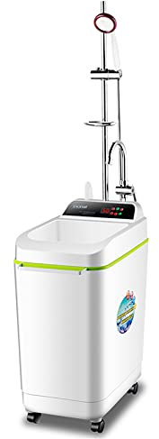 YYUINU 100L Tragbarer Mobiler Dusche Durchlauferhitzer,2000W Elektrische Dusche,Smart LCD-Panel,24-Stunden-Terminheizung,IPX4 Wasserdicht, Blaues Licht Reinigen Von Wasser Funktion, Faucet Type