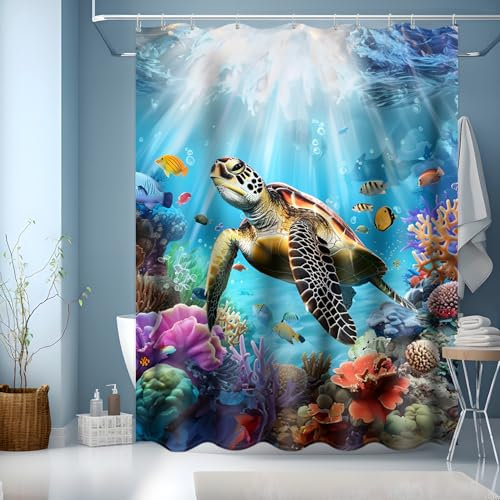 JINGYOU Rideau Douche 150x200,Rideaux de Douche Polyester Lavable en Machine,Rideau Douche Bleu Rideau Baignoire pour Salle de Bains avec Ourlet Inférieur Lesté et 12 Crochets