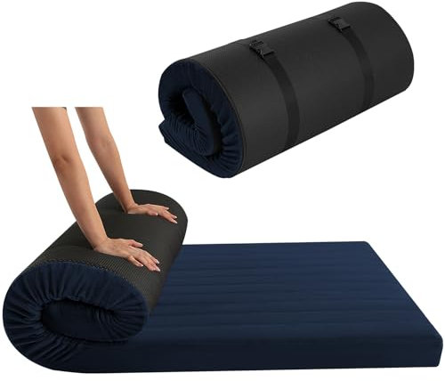 MeMoreCool Aufrollbare Matratze, doppelt, tragbar, faltbar, Bodenliege, Gästebett mit Reisetasche für Reisen, Camping, Autozelt