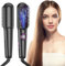 Unipampa Glättbürste Keramik, Professioneller Glätteisen & Haarbürste, Haarglätter Bürste 9 Temperaturen, Ionen Haarglätterbürste, Schnelles Aufheizen, 140-220℃, LCD-Display, Anti-Verbrühungs