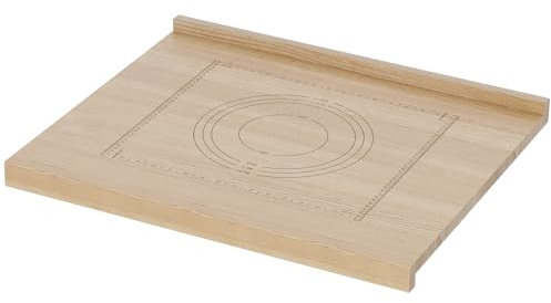 Nisorpa Wooden Pastry Board with Measurements, Double Sided Counter Edge Chopping Board 61x51x3.82cm, Large Cutting Board with Lip for Kitchen