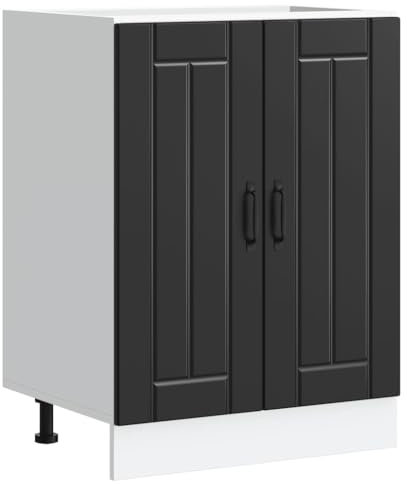 vidaXL Panel para lavavajillas Lucca Madera contrachapada Negra