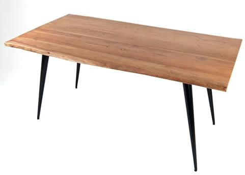 Esstisch >9204-160< EIN eleganter Esstisch aus Akazien-Massivholz (160x90x78 cm), mit der franzm Eisen-Gestell und 4 Beine für Stabilität. Zeitloses Design