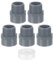 QUARKZMAN 5Pcs 50mm Adaptador Macho de PVC para Tubería, Conectores de Tubería de PVC de de 2 Vías con Cinta Selladora (Socket x Rosca de Tubería Macho) de Plomería (Gris)