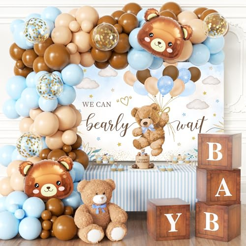 BIENAN Blue Bear Baby Boy Shower Decorations
