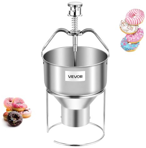 VEVOR Distributeur de beignets manuel, en acier inoxydable 304, distributeur de pâte commerciale grande capacité, réglable sur 6 épaisseurs avec support, pour restaurant, café, boulangerie, cuisine
