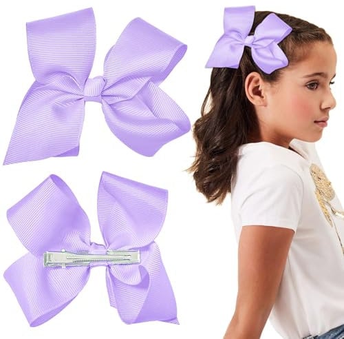 2 pièces de noëls violets, pince à cheveux pour filles, grande épingle à cheveux en nœud, barrettes à cheveux en ruban doux, accessoires capillaires pour filles et femmes (Violet)