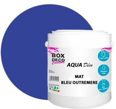 BOX DECO COULEURS Peinture murale acrylique aspect mat Aqua Déco - 2,5L, Bleu Outremer