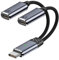 Wowfast USB C Splitter 1 zu 2, USB C Doppelstecker mit 100W Laden, Kopfhörer Adapter, USBC Y Splitter mit iPhone 16/Pro/Max, Galaxy S24/S23/S22, Laptop(grau)