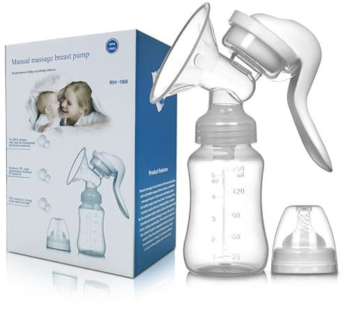 Sacaleches Manual Individual,Extractor de Leche Manual,Succión Potente, Cómodo y Natural, asa Ergonómica, Extractor de Leche Materna Silencioso y Portátil