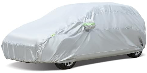 Vollgarage für Abarth Fiat Panda Fiat 500 500e 2007–2024 Modelle, wasserabweisend, Sonnen-, Regen- und Staubschutz, dünnes und leichtes Polyester-Taft-Material (wasserdicht)