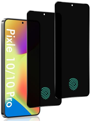 Verre Trempé pour Google Pixel 10 / Pixel 10 Pro, [Compatible Empreinte Digitale ID][2 Pièces] Anti Espion Film de Protection Écran, [Anti-Peeping] Ultra Résistant Anti Rayures Indice Dureté 9H Glass